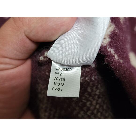 Ann Taylor Sweater Womens Sz XS Purple Ivory Houndstooth Mock Neck Pullover Knit - Picture 5 of 9